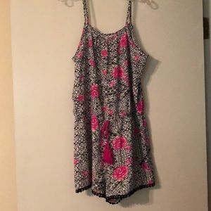 Rose floral romper